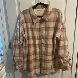 Krista Horton X Pink Lily Fringe Shacket - Size XL